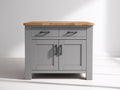 Credenza - Legno ingegnerizzato-metallo - 115 x 45 x 90 cm - Grigio chiaro-rovere naturale - Stile moderno rustico