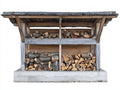 Portalegna da esterno - Legno - 220 x 70 x 190 cm - Marrone-Grigio - Stile rustico con ampia tettoia