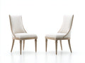Sedia da pranzo - Legno-Tessuto - 50 x 58 x 96 cm - Bianco-Legno decapato - Stile classico
