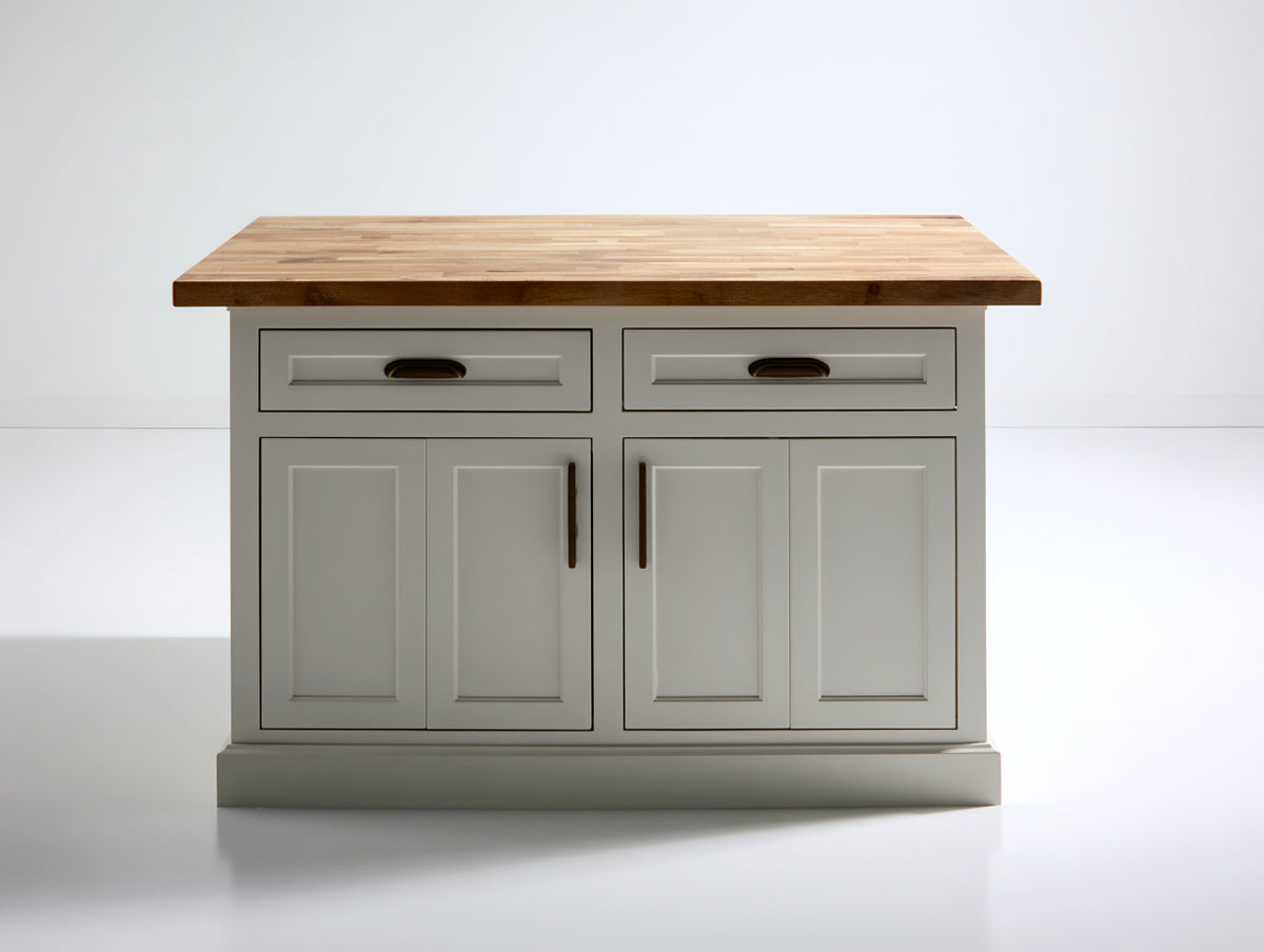 Credenza - Legno ingegnerizzato-metallo - 140 x 45 x 90 cm - Bianco-rovere naturale - Stile moderno rustico