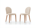 Sedia da pranzo - Legno-Tessuto - 48 x 53 x 82 cm - Panna-Noce chiaro - Stile moderno