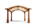 Pergola da giardino - Legno-Tessuto - 350 x 300 x 260 cm - Marrone-Beige - Stile classico con copertura a volta