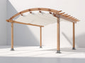Pergola da giardino - Legno-Tessuto - 400 x 300 x 250 cm - Marrone-Bianco crema - Stile naturale con copertura arcuata