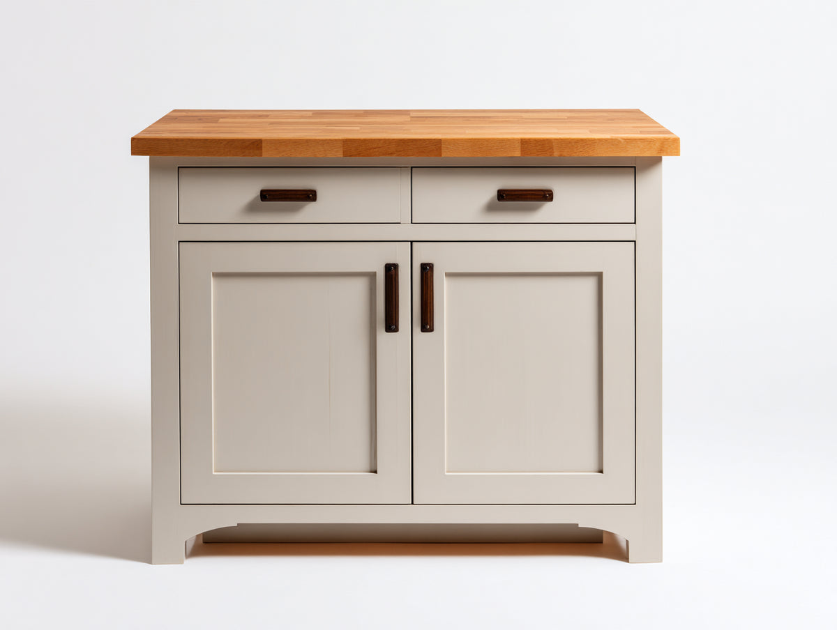 Credenza - Legno ingegnerizzato-metallo - 120 x 45 x 90 cm - Bianco-rovere naturale - Stile rustico moderno