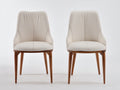 Sedia da pranzo - Legno-Similpelle - 50 x 57 x 88 cm - Crema-Noce - Stile moderno