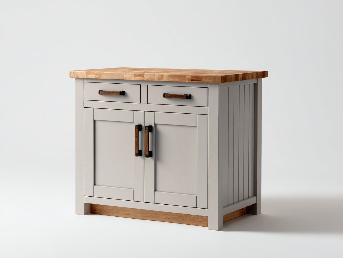 Credenza - Legno ingegnerizzato-metallo - 105 x 45 x 90 cm - Bianco-rovere naturale - Stile rustico moderno